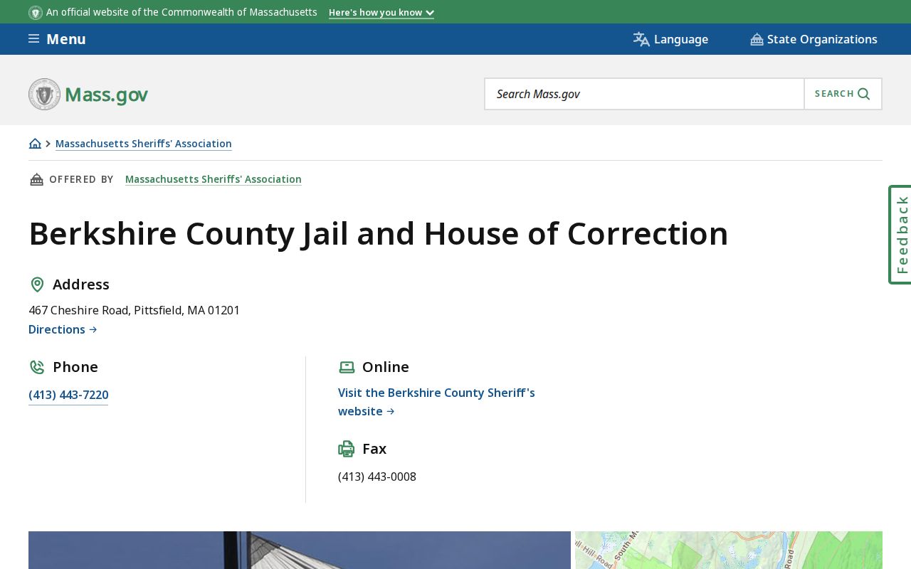Berkshire County Jail facility listing for Berkshire County warrant records bail questions