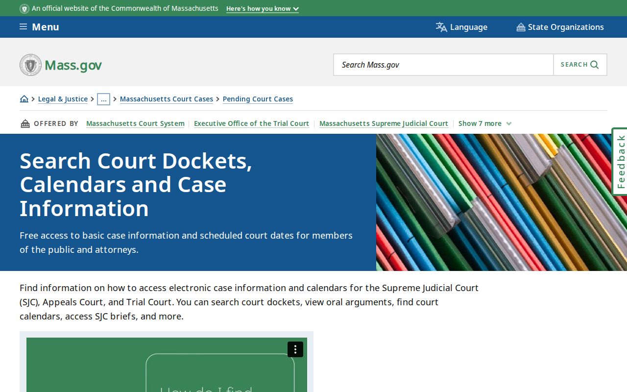 Massachusetts public case access entry point for a Berkshire County warrant search